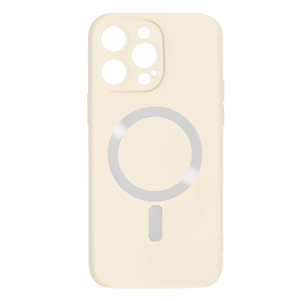 Avizar Coque pour iPhone 14 Pro Compatible MagSafe Semi Rigide Soft-Touch Blanc