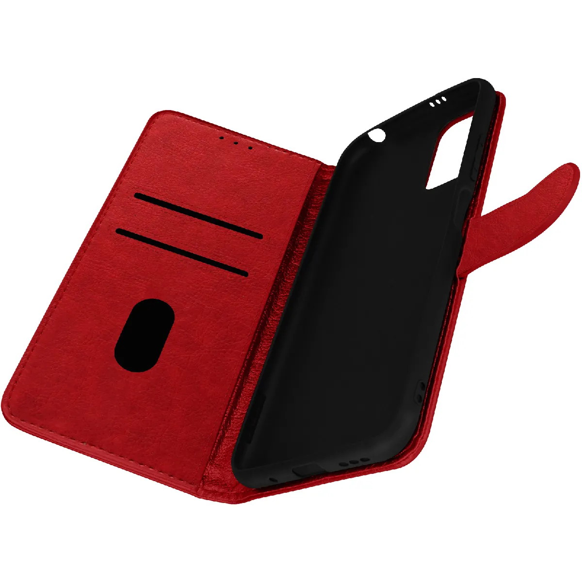 Étui Pour Xiaomi Redmi Note 10 5g Clapet Portefeuille Support Vidéo Rouge