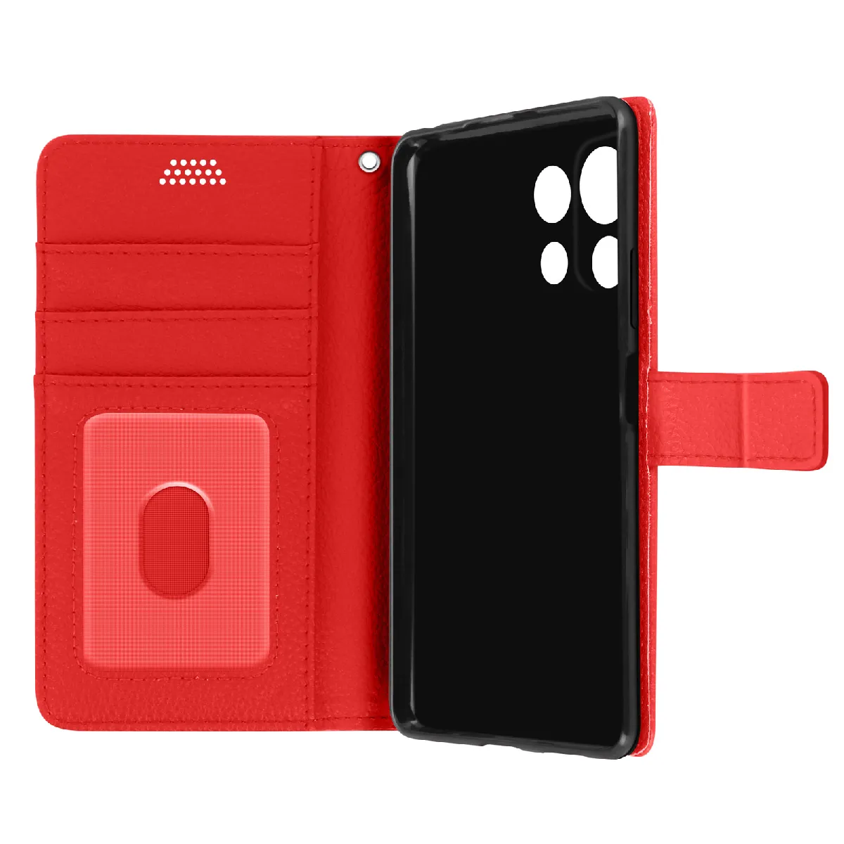 Housse Pour Mi 11 Lite Et 11 Lite 5g Ne Aspect Grainé Folio Stand Vidéo Rouge