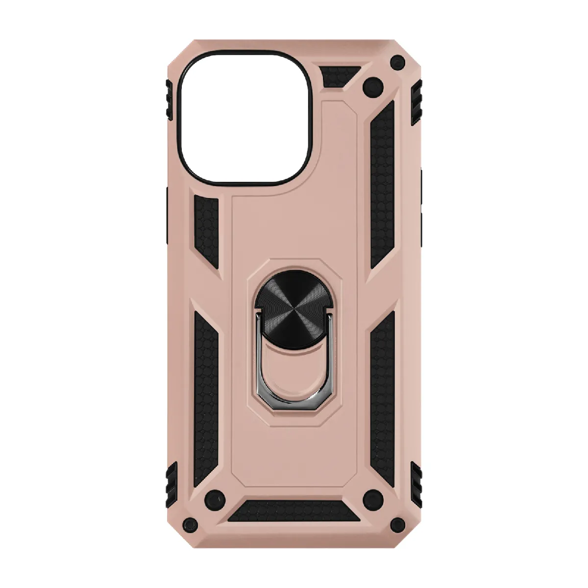 Avizar Coque pour iPhone 14 Pro Hybride Bague de maintien Support Vidéo Rose champagne