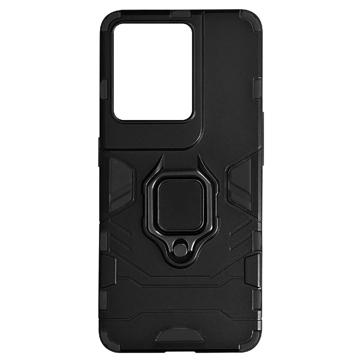 Coque Pour Oppo Reno 8 Pro 5g Hybride Antichoc Bague Métallique Support Noir