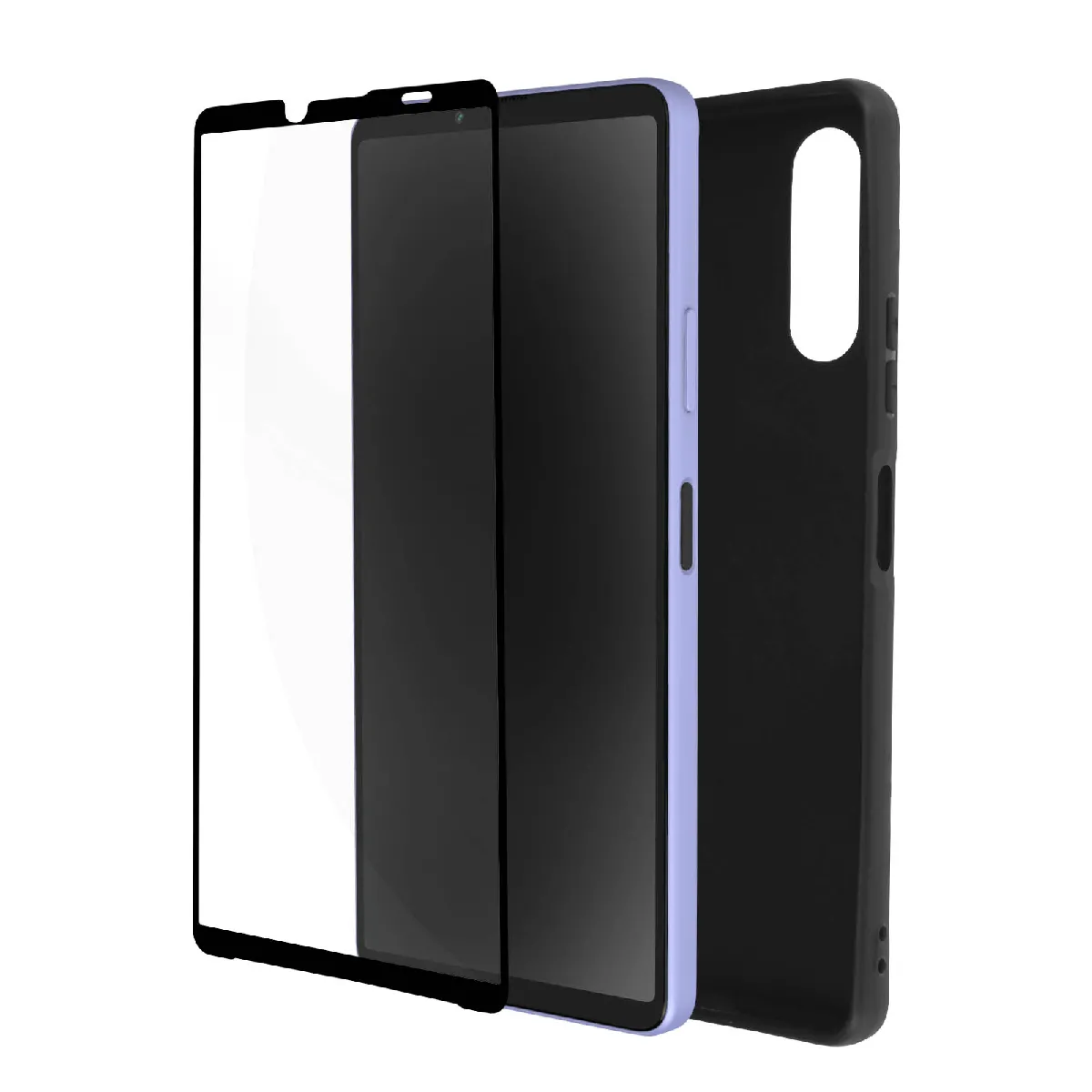Coque Pour Xperia 10 Iv Silicone Souple Et Verre Trempé 9h Noir