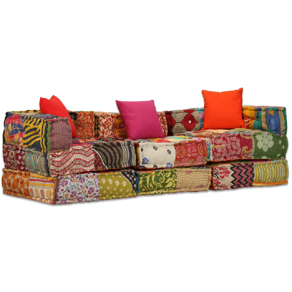 Coussins Canapé De Sol Poufs Modulaire Chaise Longue En Tissu 3 Places En Tissu Dec021223