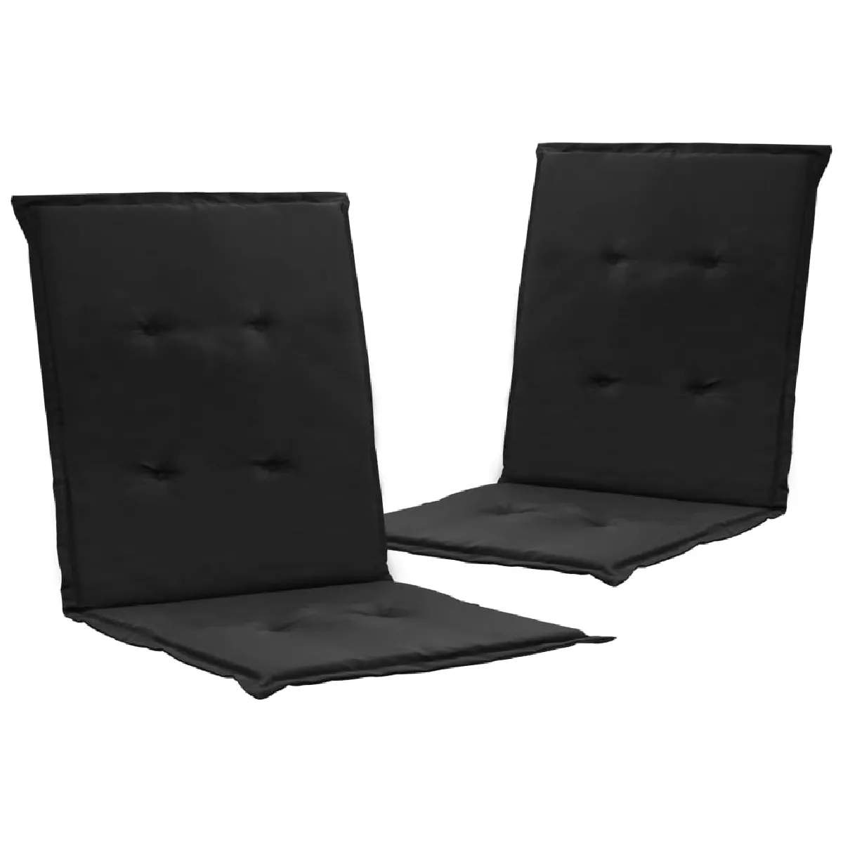 Lot De 2 Coussins De Chaise De Jardin 100% Polyester Noir 100 X 50 Dec021688