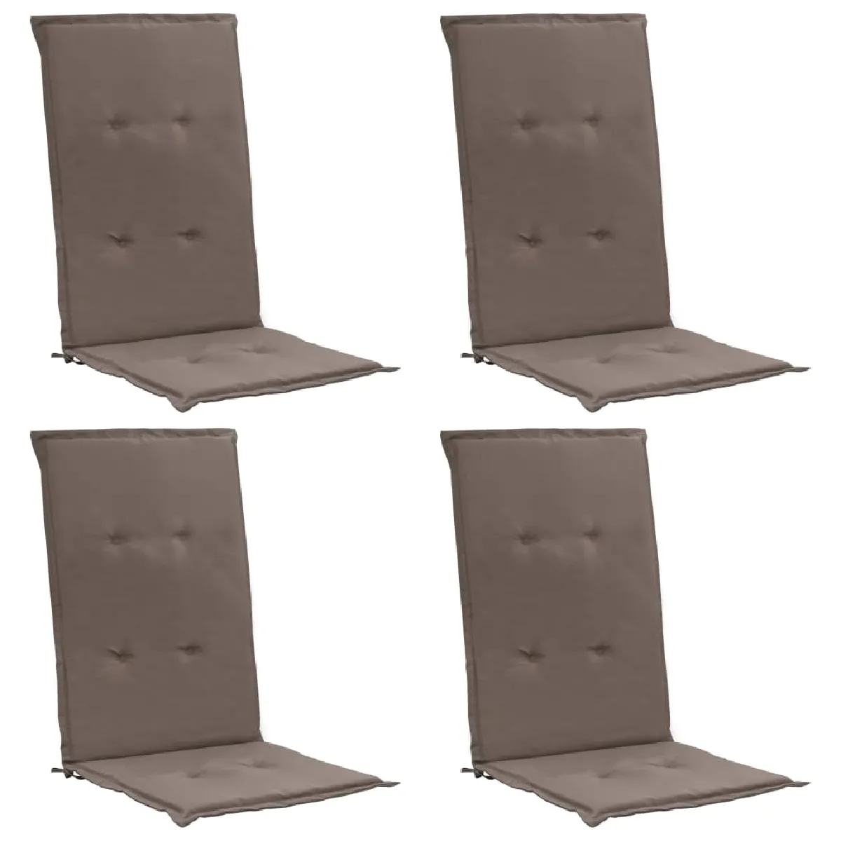 Lot De 4 Coussins De Chaise De Jardin 100% Polyester Imperméable Taupe 120 X Dec021669