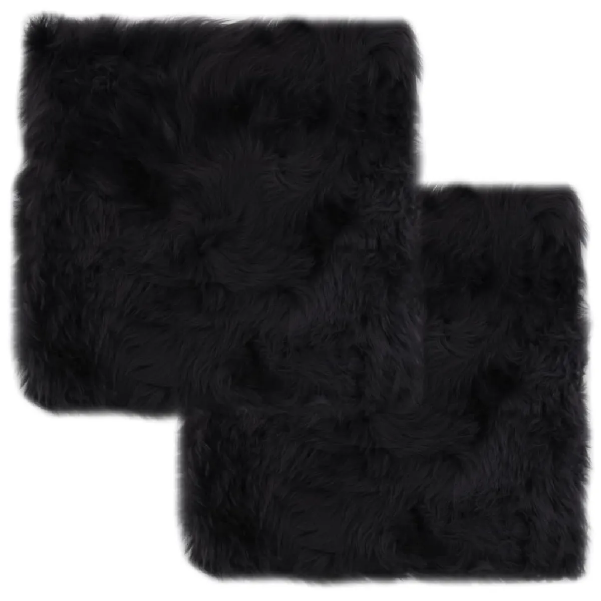 Lot De 2 Coussins De Chaise Gris Foncé 40x40 Cm Mouton Véritable Dec021286