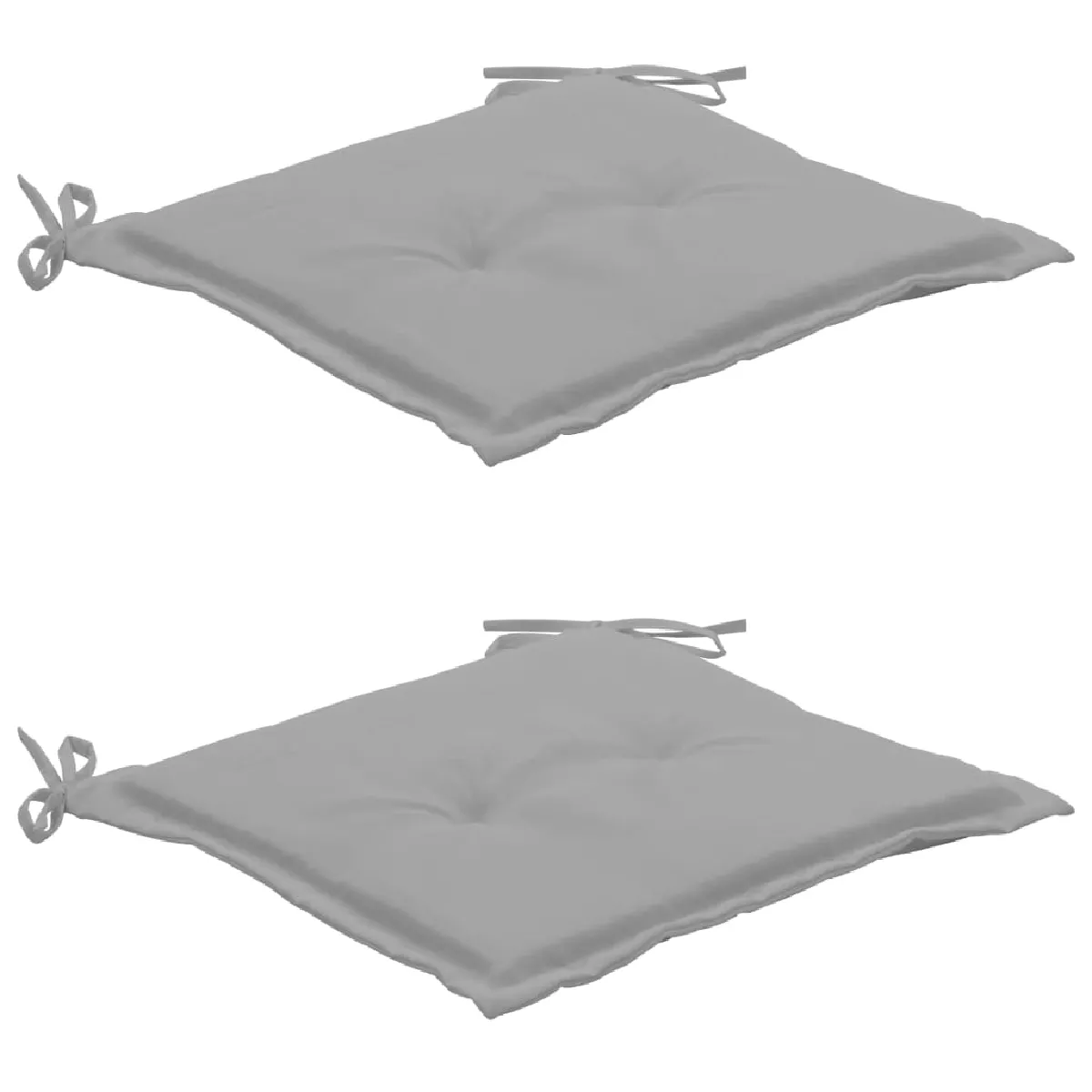 Lot De 2 Coussins De Chaise De Jardin 100% Polyester Gris 50x50x3 Cm Dec021725