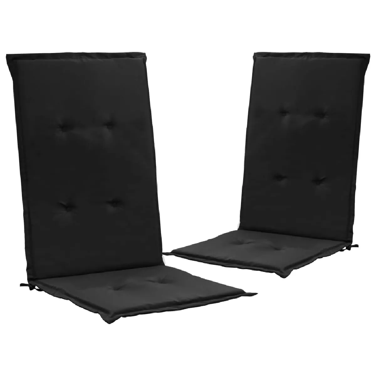 Lot De 2 Coussins De Chaise De Jardin 100% Polyester Noir 120 X 50 Dec021666
