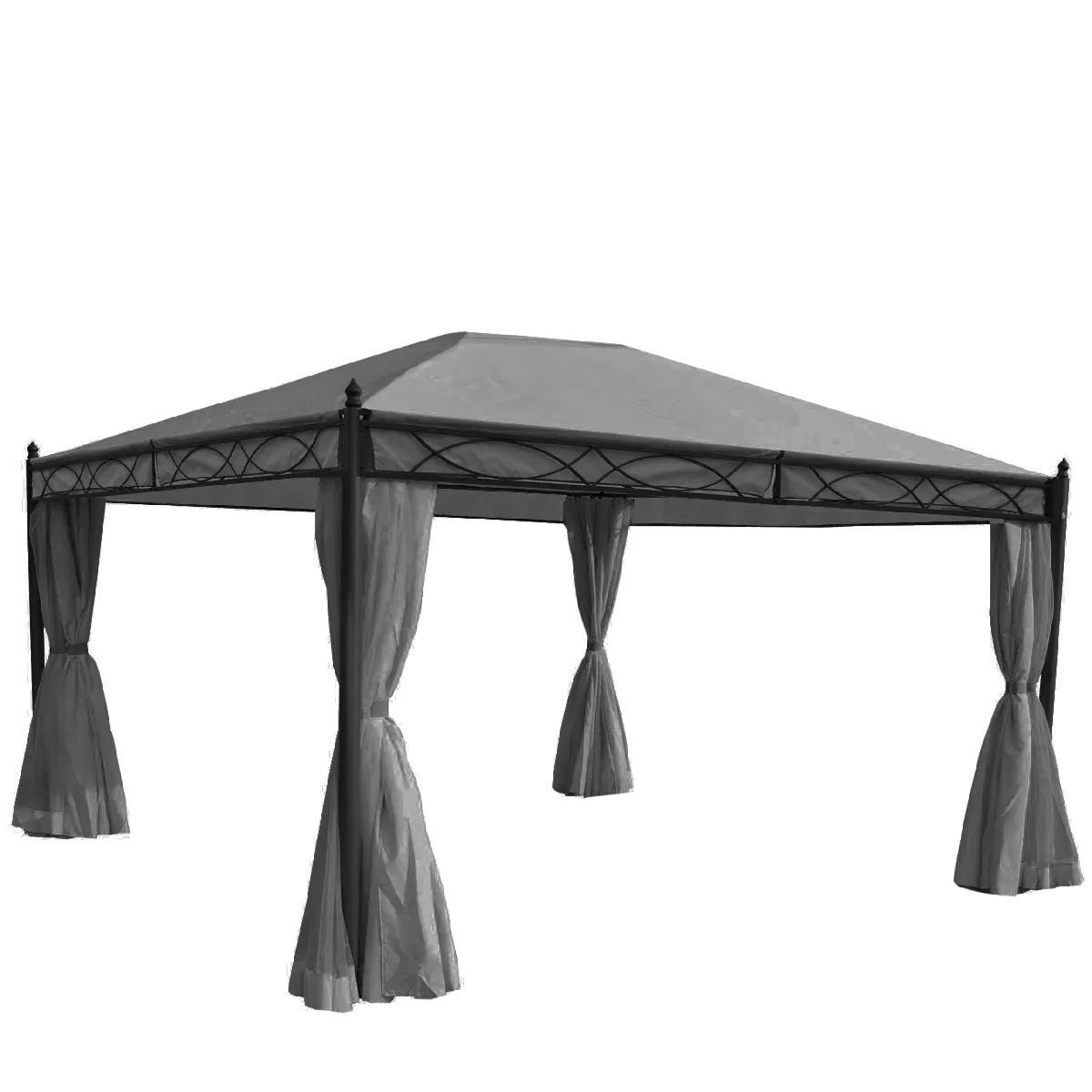 Pergola Pavillon Gazebo De Jardin Cadre Stable De 7cm Avec Paroi Latérale + Moustiquaire 04_0004090