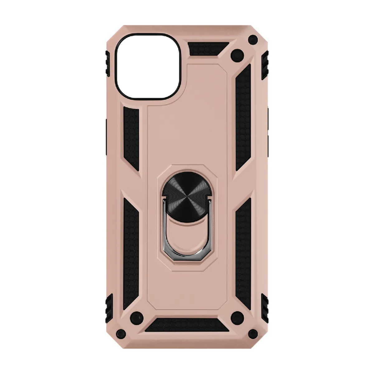 Coque Pour Iphone 14 Hybride Antichoc Bague De Maintien Support Vidéo Rose Champagne