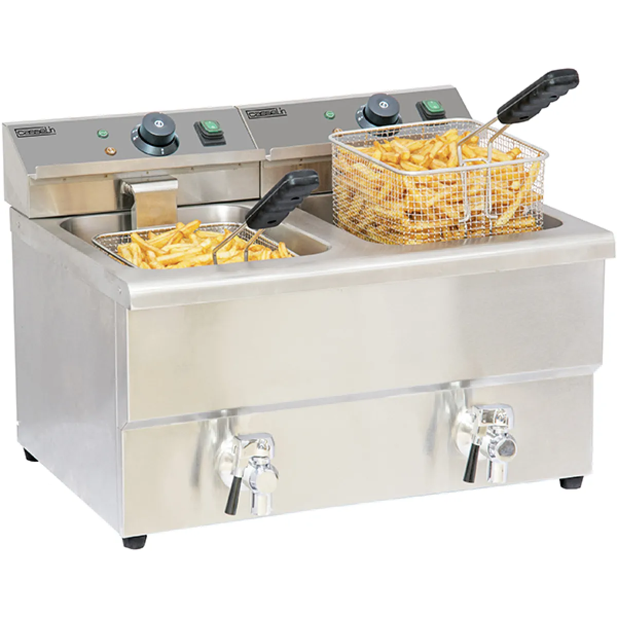 Friteuse Professionnelle Electrique - CASSELIN - 2 x 8 Litres - Vanne de Vidange