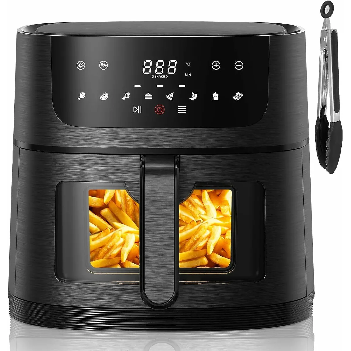 Friteuse Sans Huile De 8l Avec 8 Programmes 1800w Noir Vendos85