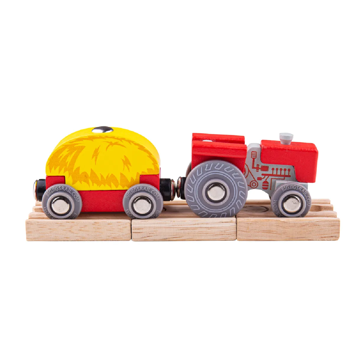 Bigjigs Rail, Moteur Et Wagon De Train Tracteur Rouge, Adapté Aux ges Dès 3 Ans