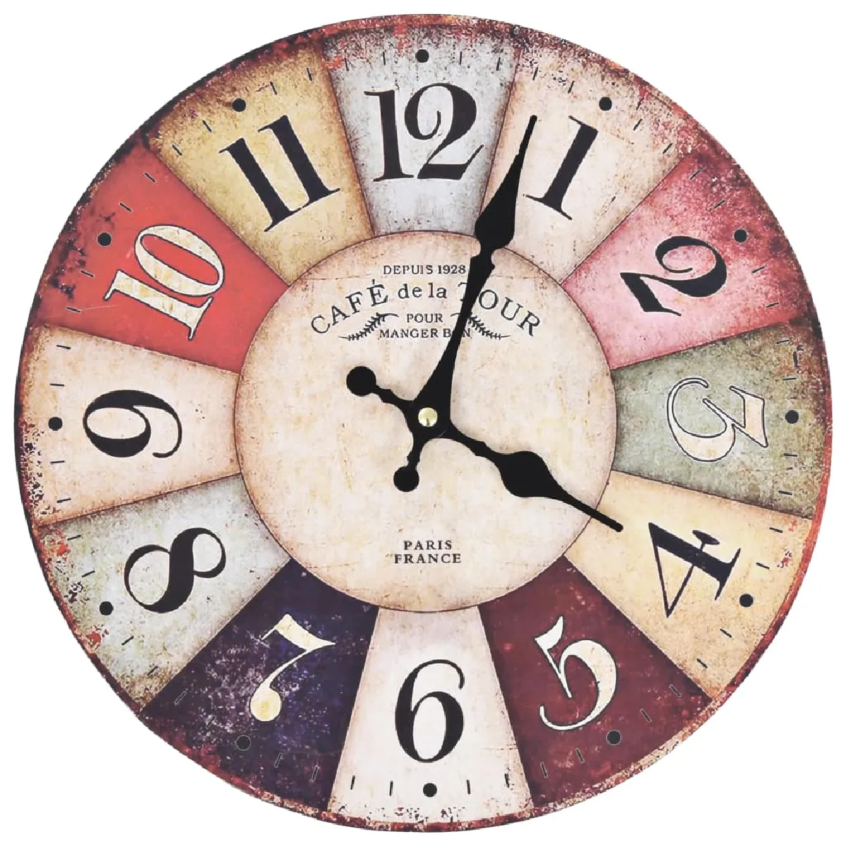 Horloge Murale Vintage Colorée 30 Cm Dec022260