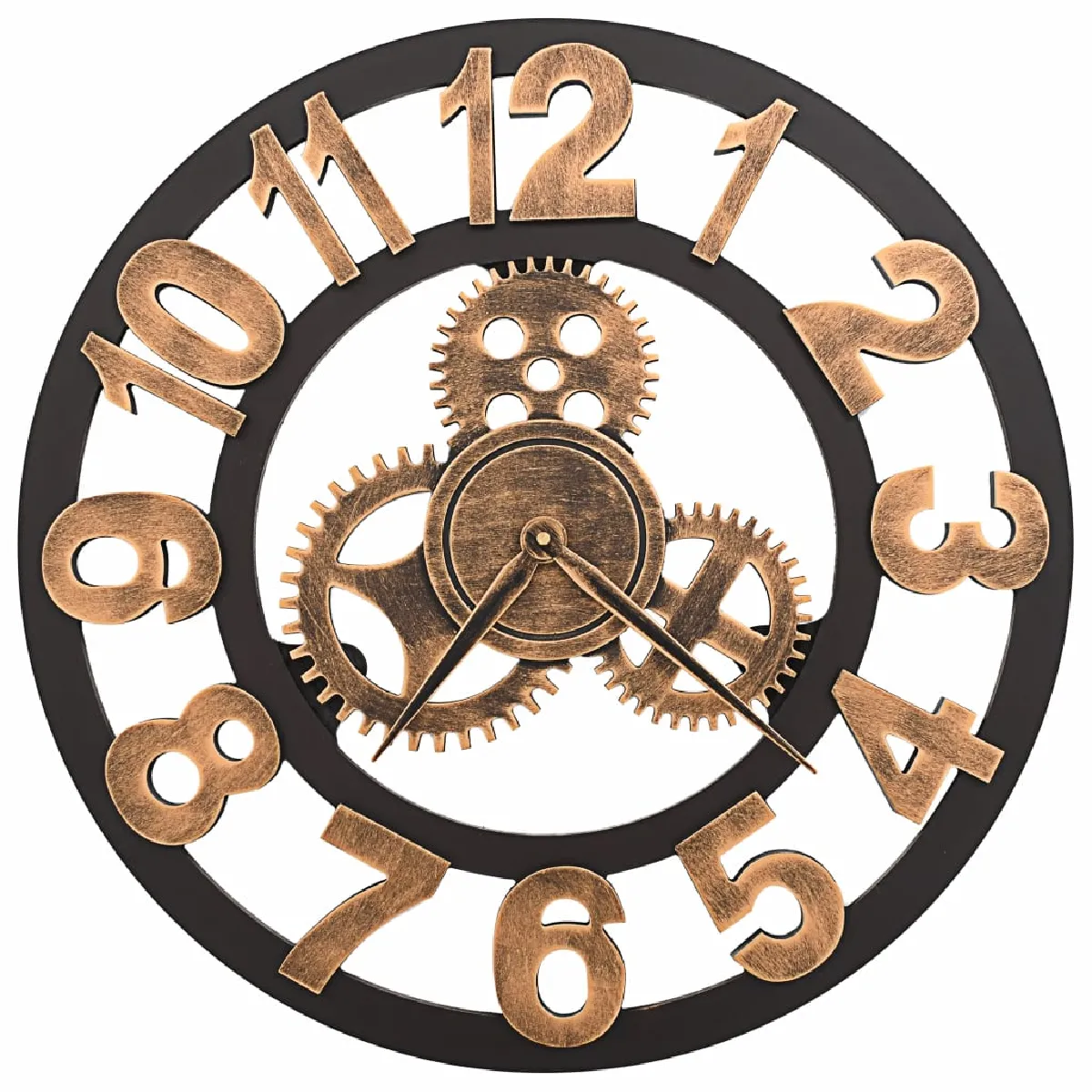 Horloge Murale Métal 58 Cm Doré Et Noir Dec022221