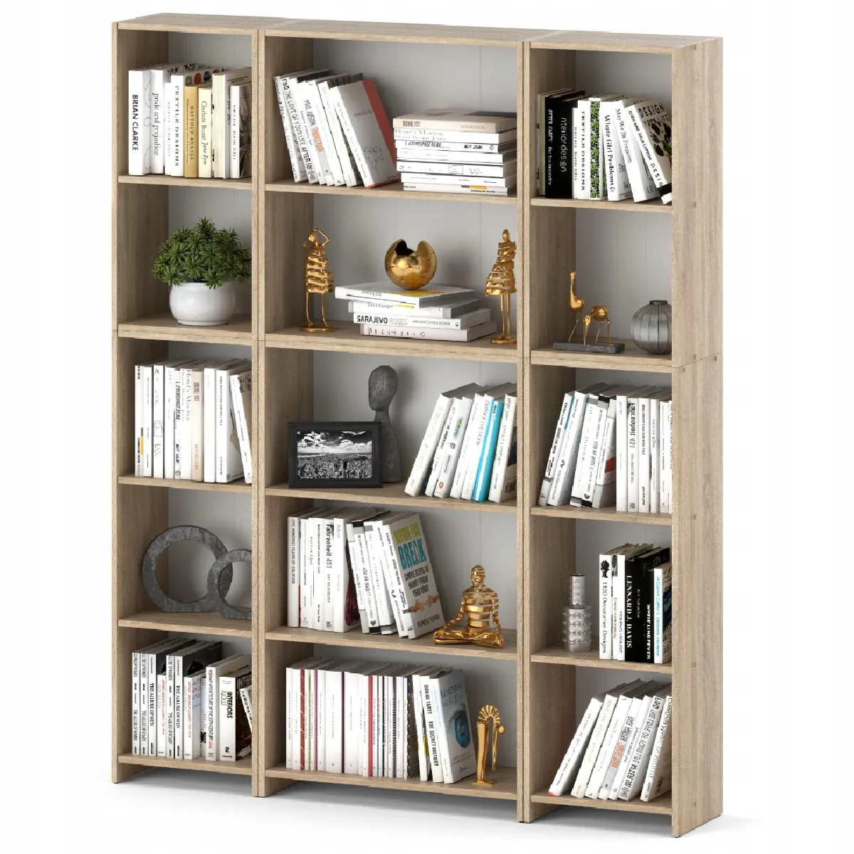 Bibliothèque -Étagère multifonction Chêne Sonoma -5 niveaux 150X30x189cm - Pour livres, jouets et accessoires de bureau