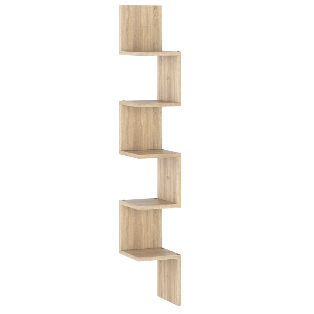 Étagère murale d'angle suspendue Chêne Sonoma - bibliothèque pour livres, jouets, style loft 22x142 cm