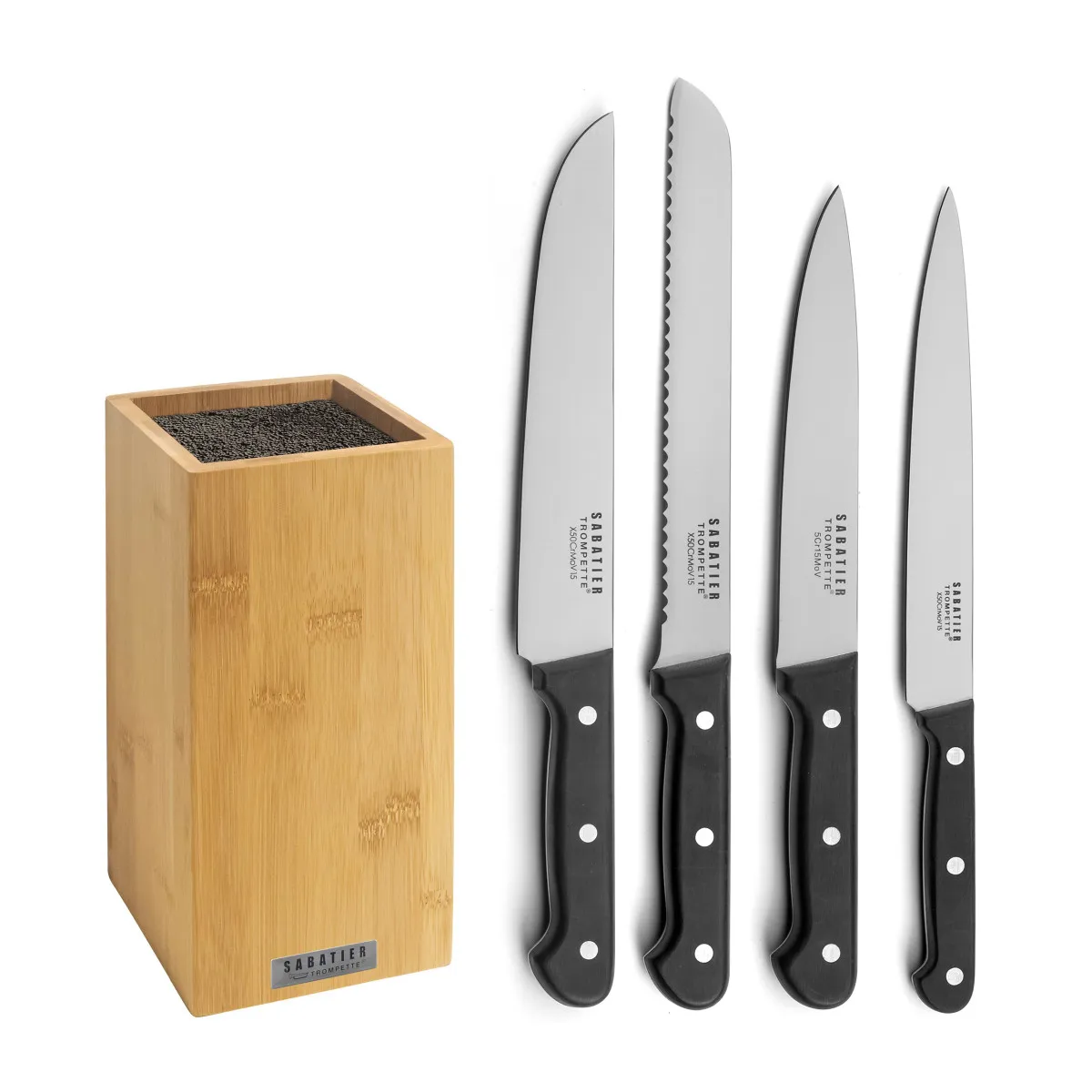 Universal - Bloc Bambou 4 Couteaux De Cuisine