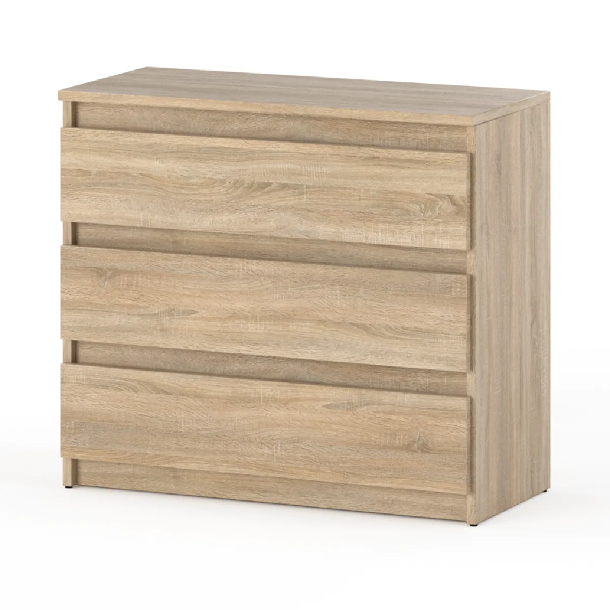 Commode chêne Sonoma 3 tiroirs 80 cm, meuble TV pour salon ou chambre