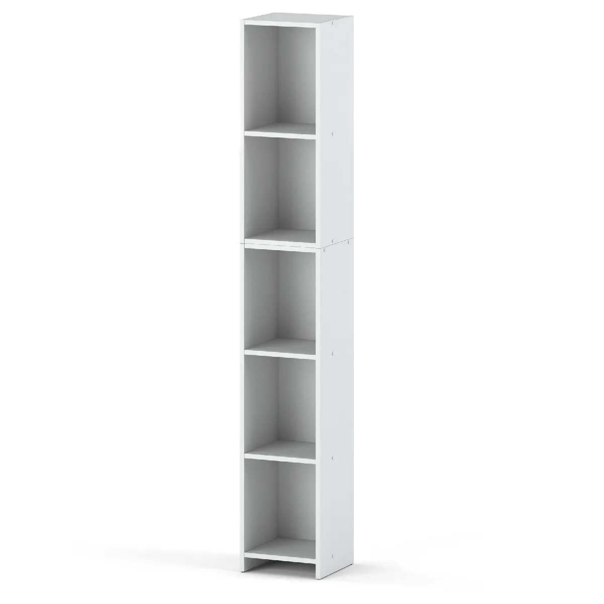 Bibliothèque blanche 30x30x189cm avec 5 étagères, armoire pour classeurs