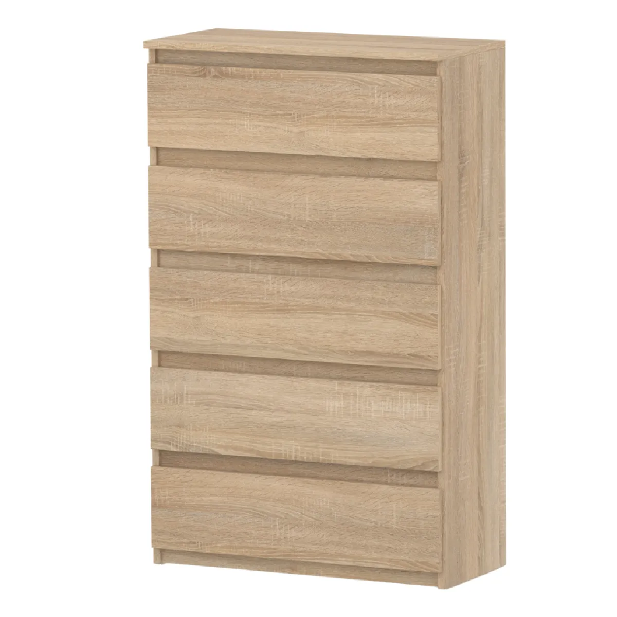 Commode à 5 tiroirs Chêne Sonoma 70cm - Meuble TV spacieux style loft pour salon