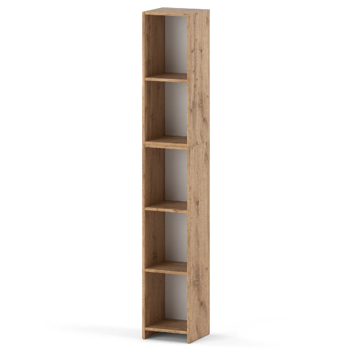 Bibliothèque chêne Wotan 30x30x189cm avec 5 étagères, armoire pour classeurs