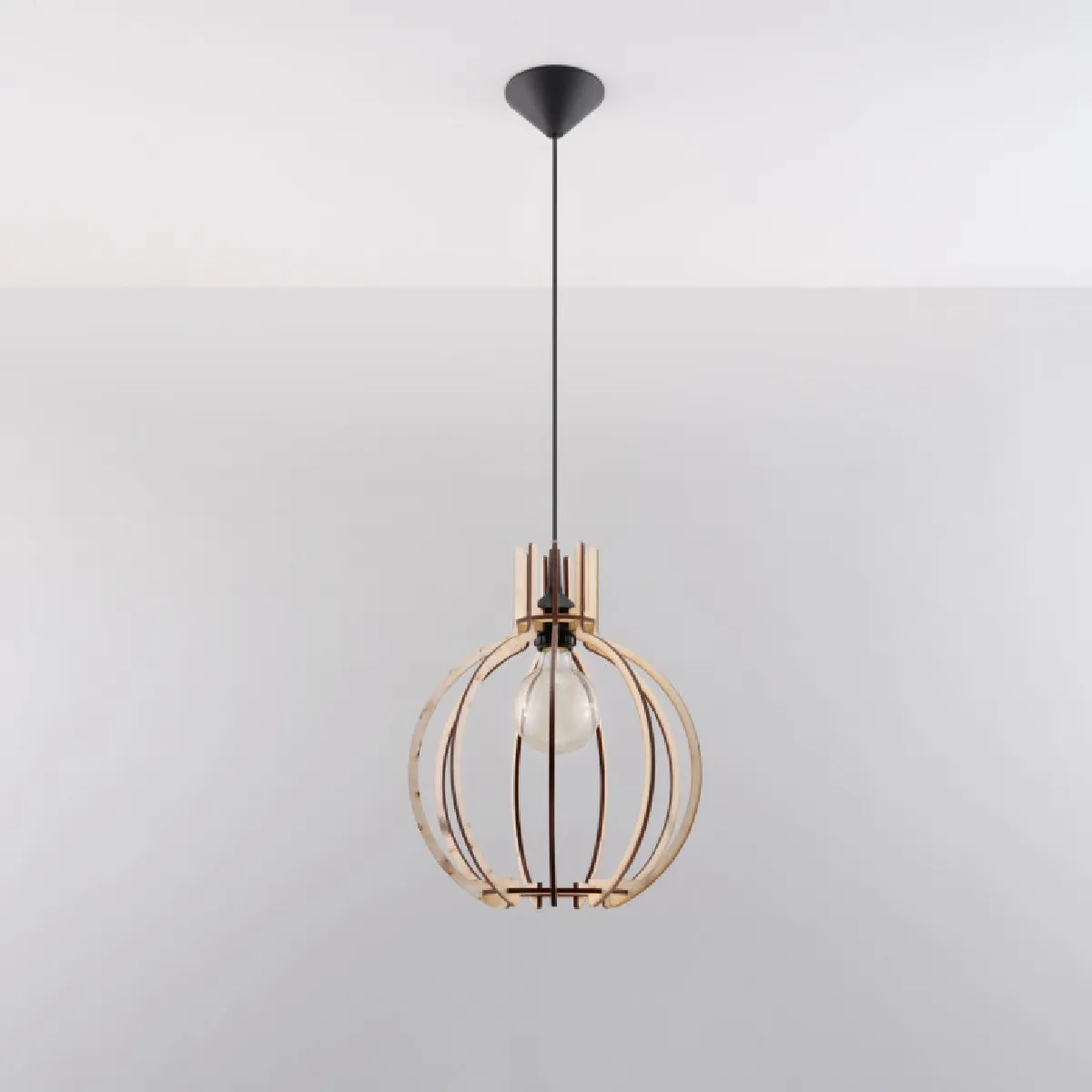 Lampe pendante Aureoea en bois naturel 100 x 28 x 17( h x l x P en cm )