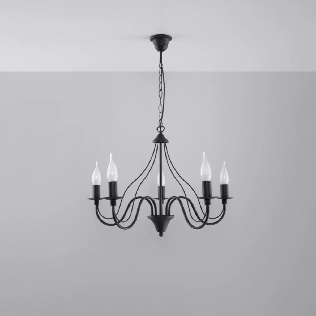 Lustre Oraera 5 noir 80 x 60 x 60( h x l x P en cm )