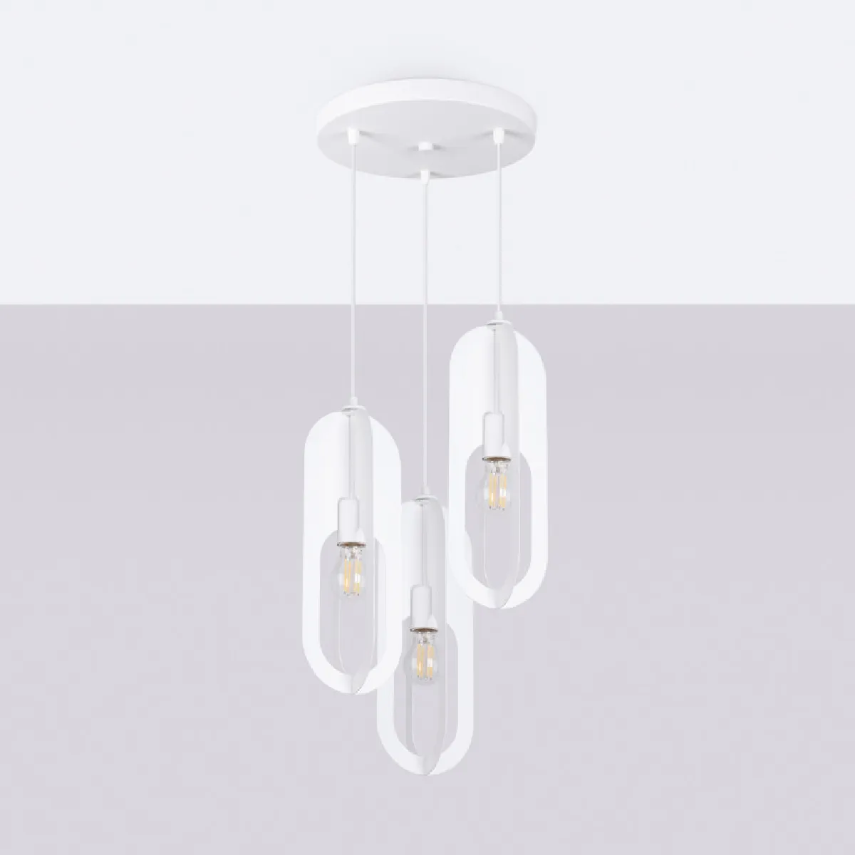 Lampe suspendue Velais 1 blanc 130 x 43 x 43( h x l x P en cm )