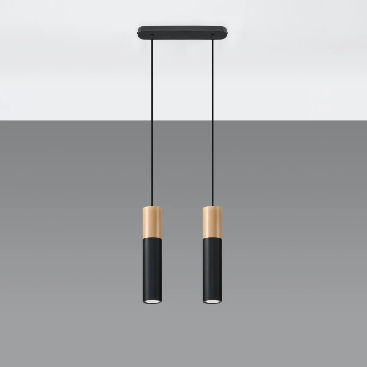 Lampe pendante Coraeor 2 noir 90 x 30 x 6( h x l x P en cm )