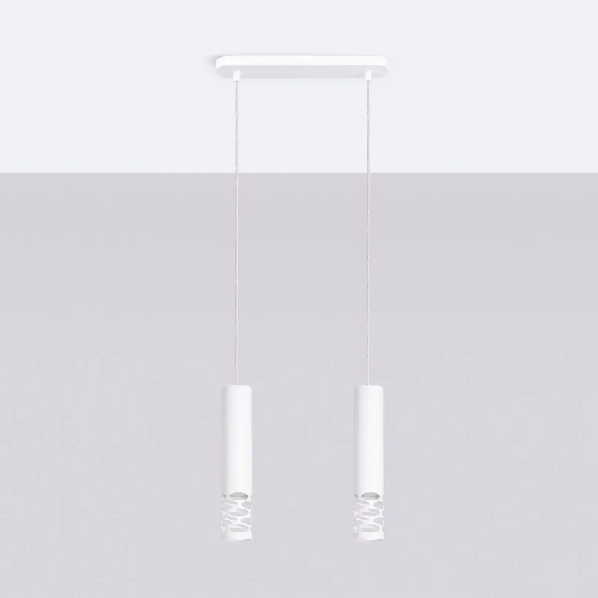 Lampe suspendue LIRO 2 blanc 125 x 33 x 6( h x l x P en cm )