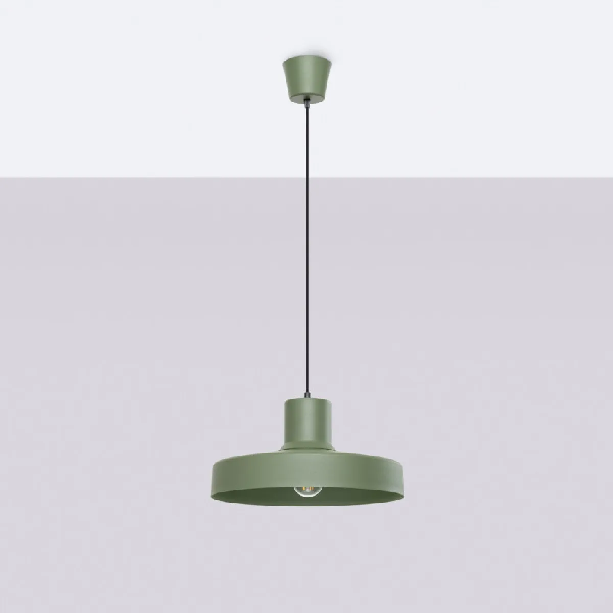 Lampe suspendue BILO vert olive 120 x 35 x 35( h x l x P en cm )