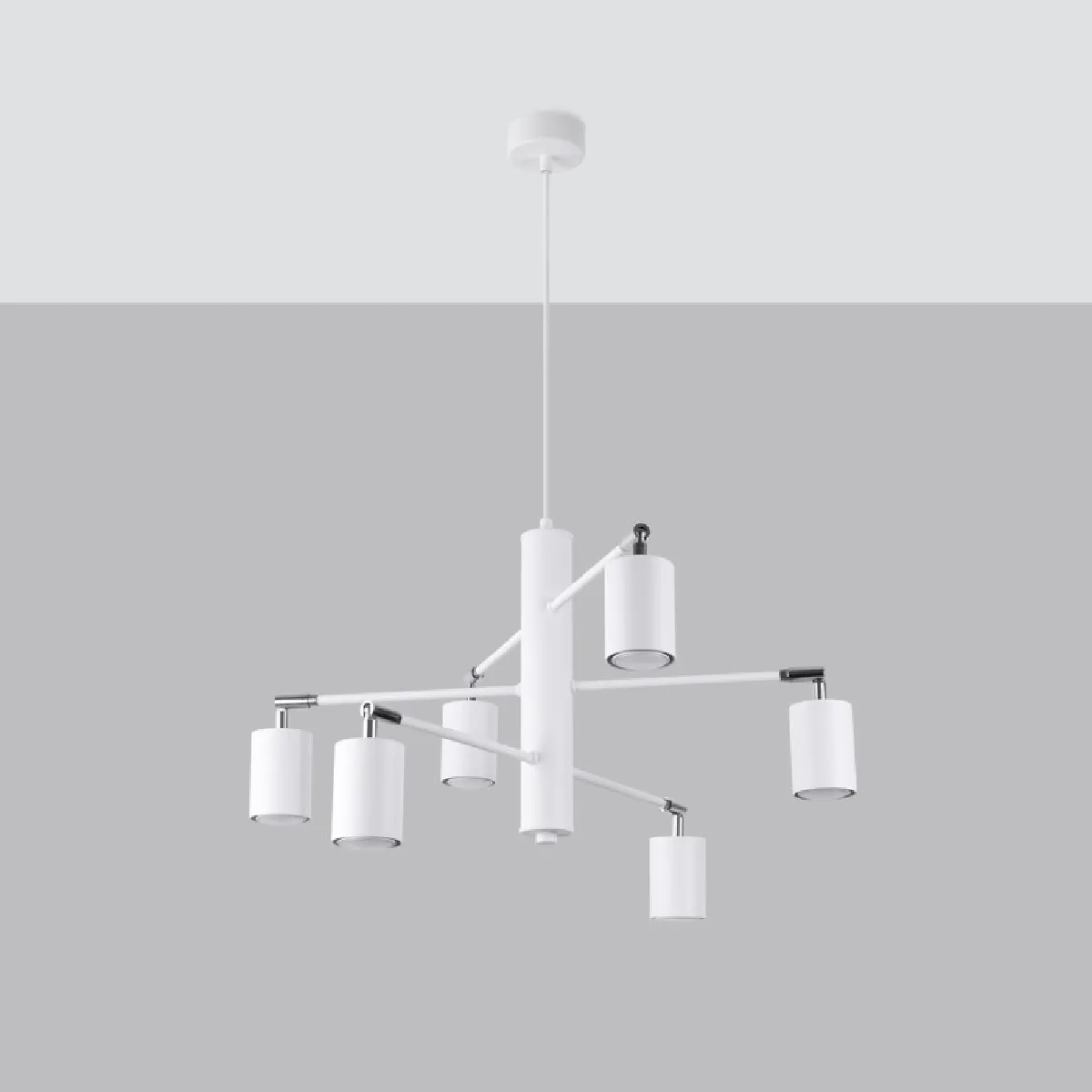Lustre Noraera 6 blanc 125 x 77 x 77( h x l x P en cm )