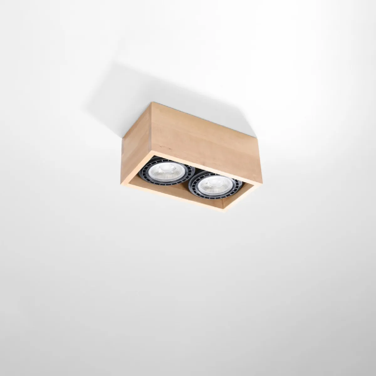 Plafonnier Coraaear 2 bois naturel 10 x 27 x 14( h x l x P en cm )