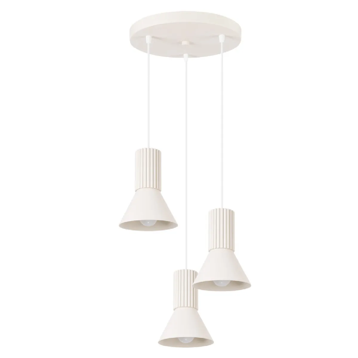 Lampe suspendue ESTRIA 3P beige 120 x 30 x 30( h x l x P en cm )