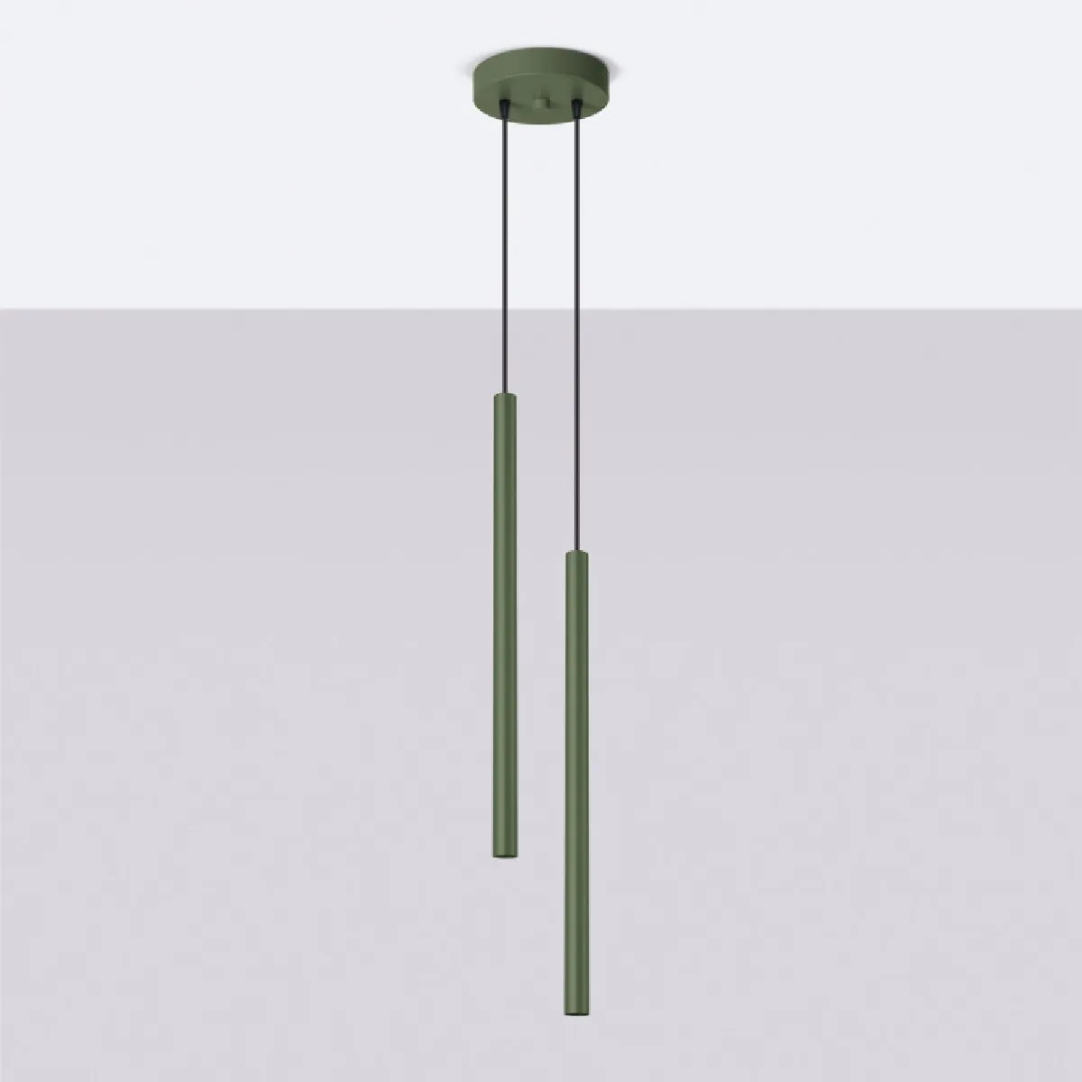 Lampe pendante Noraaeen 2 vert olive 104 x 15 x 15( h x l x P en cm )