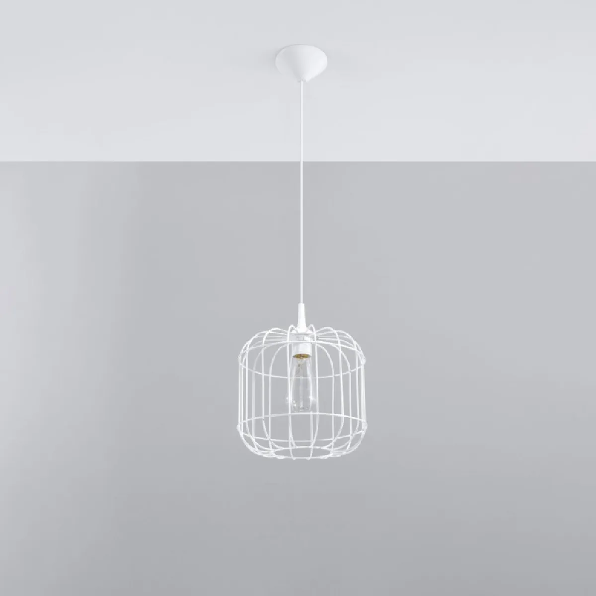 Lampe suspendue Alion blanc 95 x 23 x 23( h x l x P en cm )