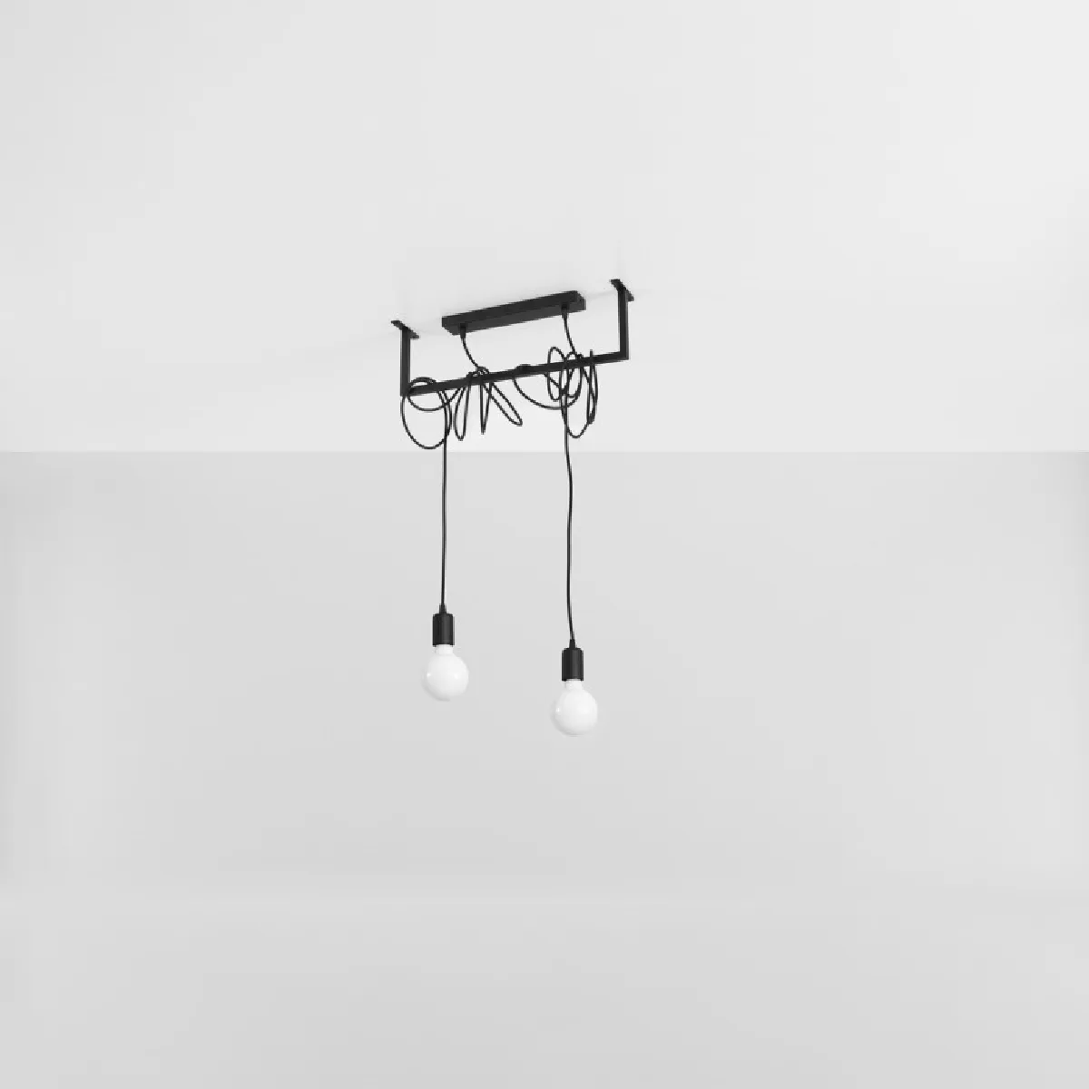Lustre Luxeoon 2 noir 150 x 50 x 10( h x l x P en cm )