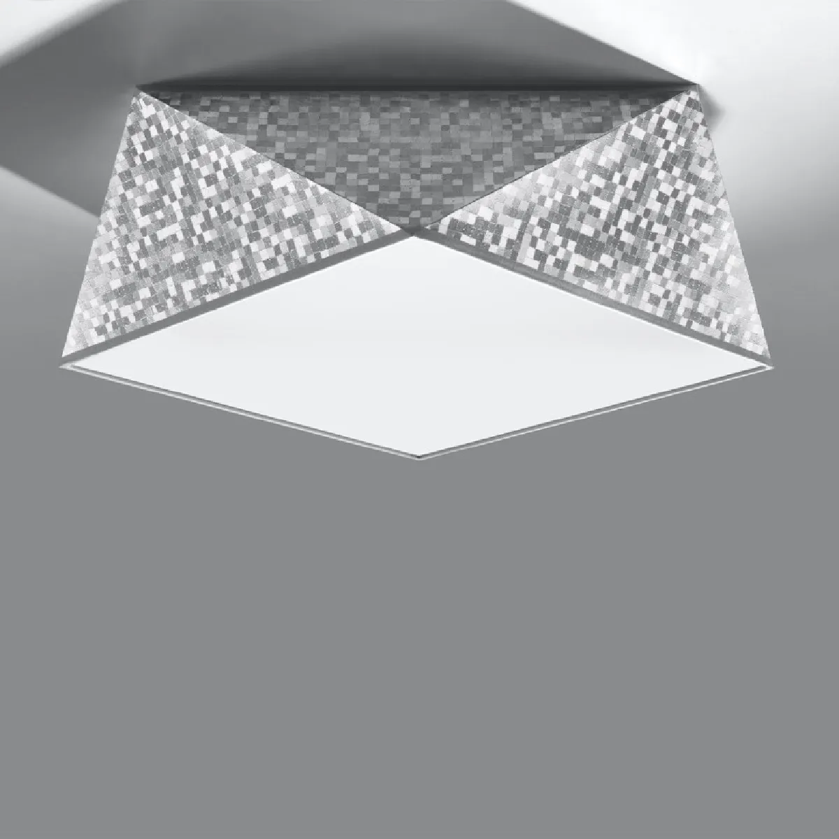 Plafonnier Calaea 35 argent 15 x 35 x 35( h x l x P en cm )