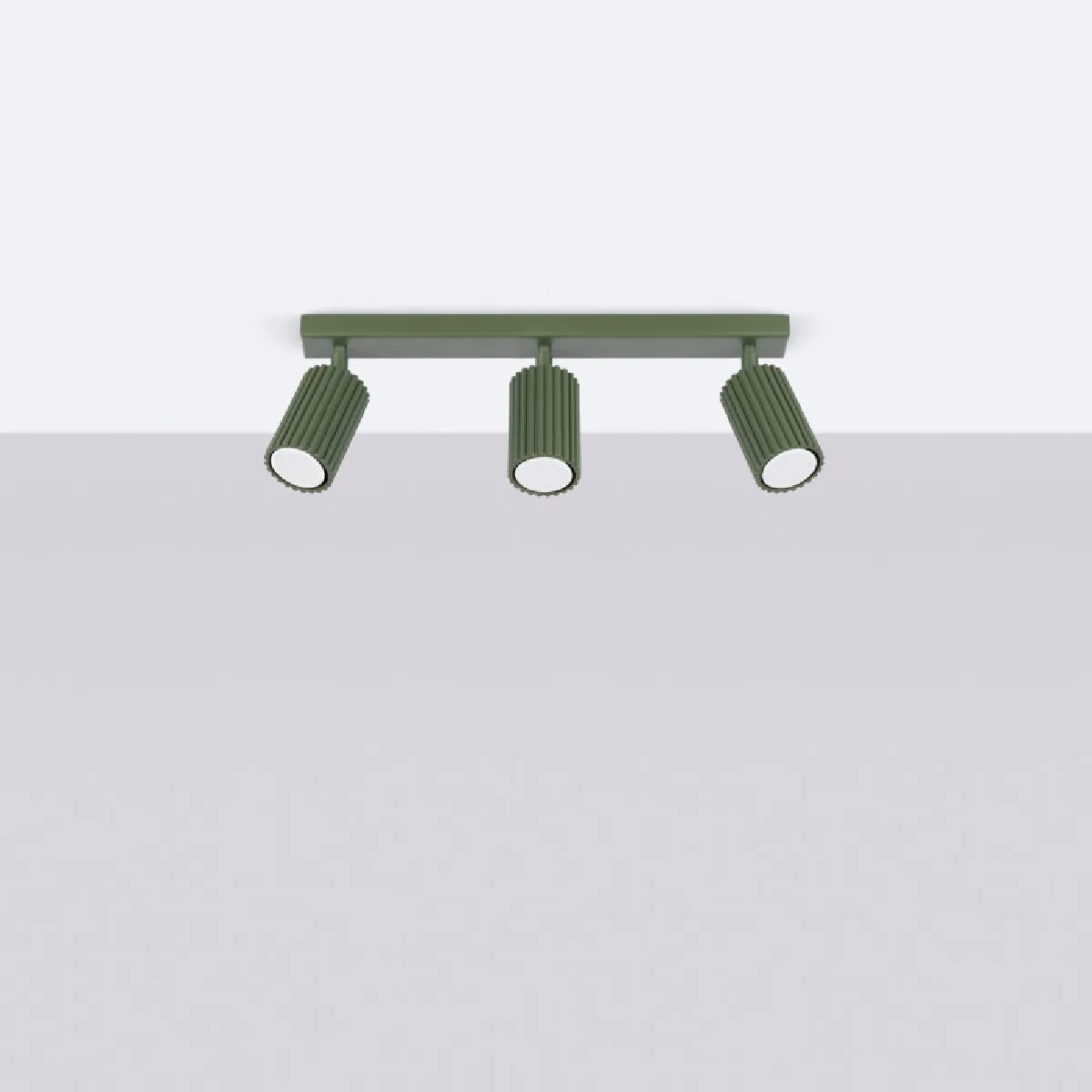 Plafonnier Elaen 3L vert olive 16.5 x 45 x 6.5( h x l x P en cm )