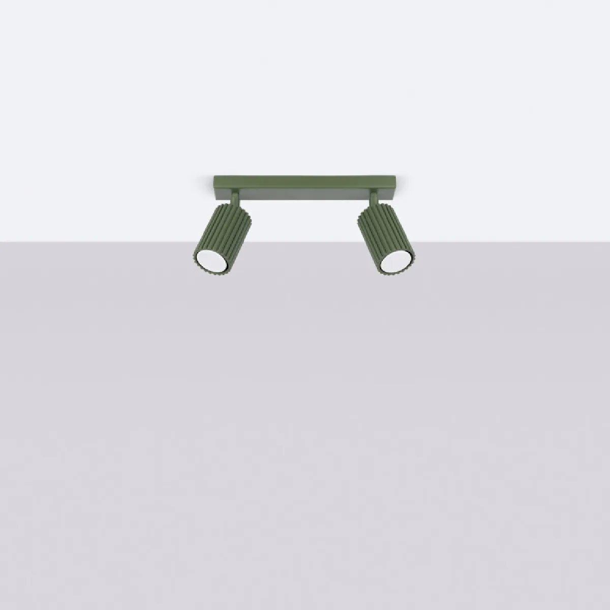 Plafonnier Elaen 2 vert olive 16.5 x 30 x 6.5( h x l x P en cm )