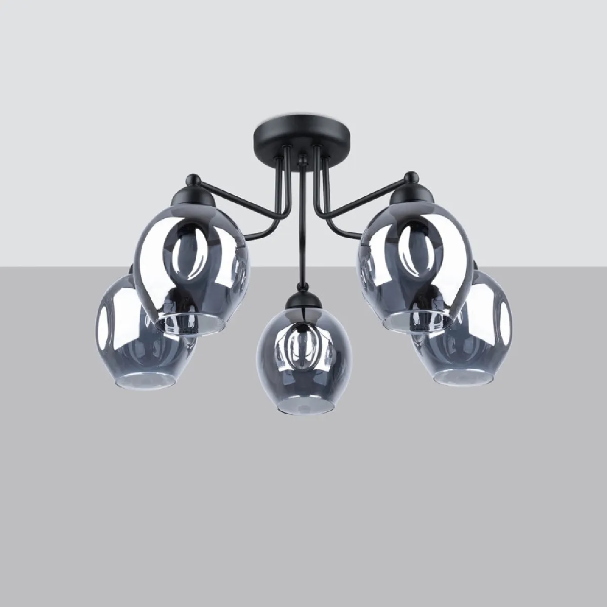 Lustre Novaeis 5 noir 36 x 59 x 59( h x l x P en cm )