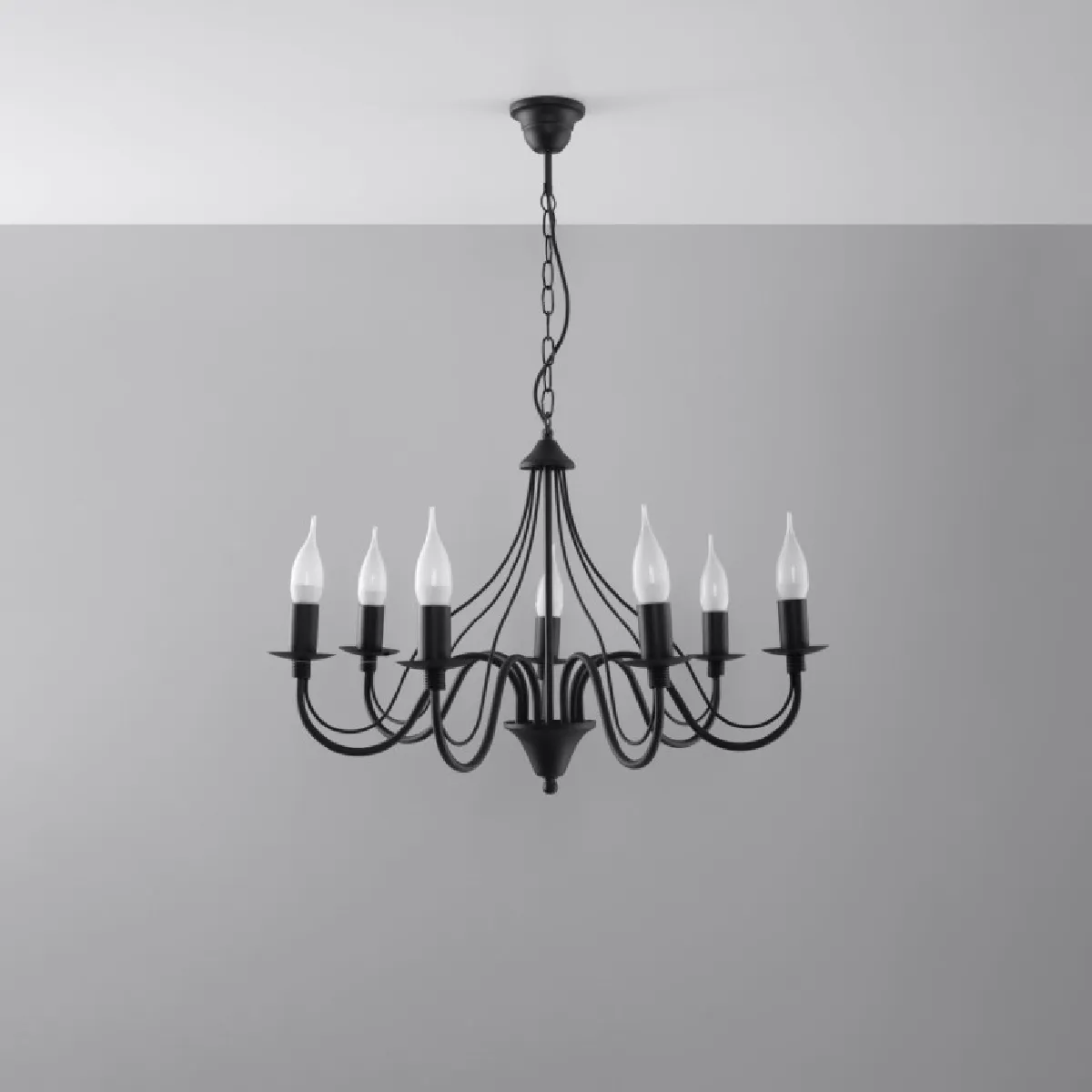 Lustre Oraera 7 noir 80 x 60 x 60( h x l x P en cm )