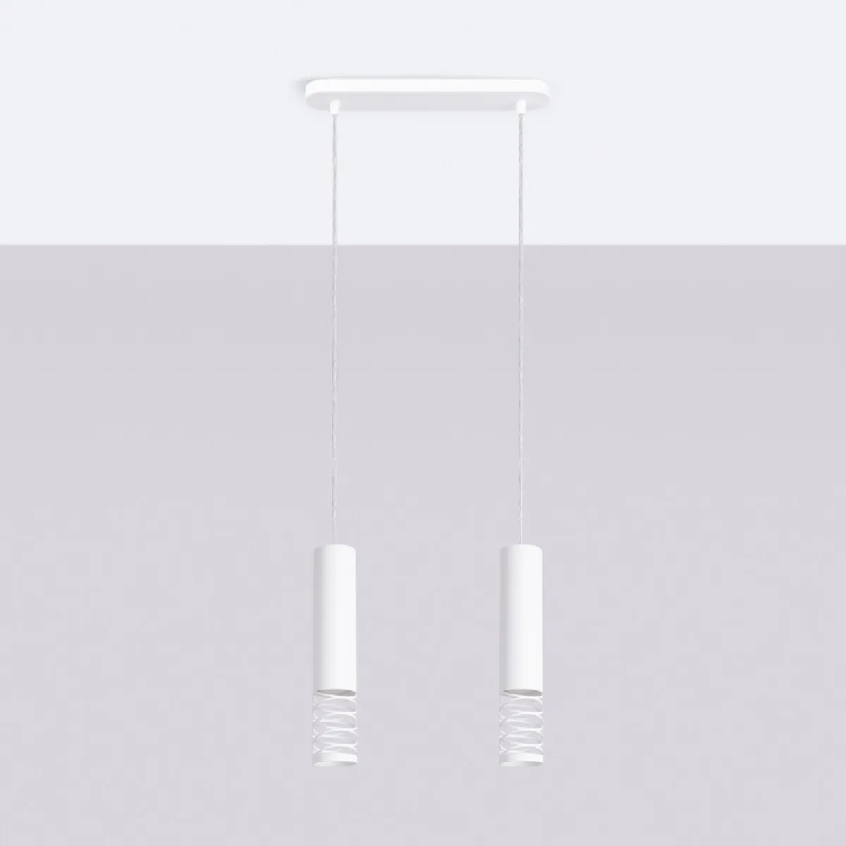 Lampe suspendue LAMI 2 blanc 125 x 33 x 6( h x l x P en cm )