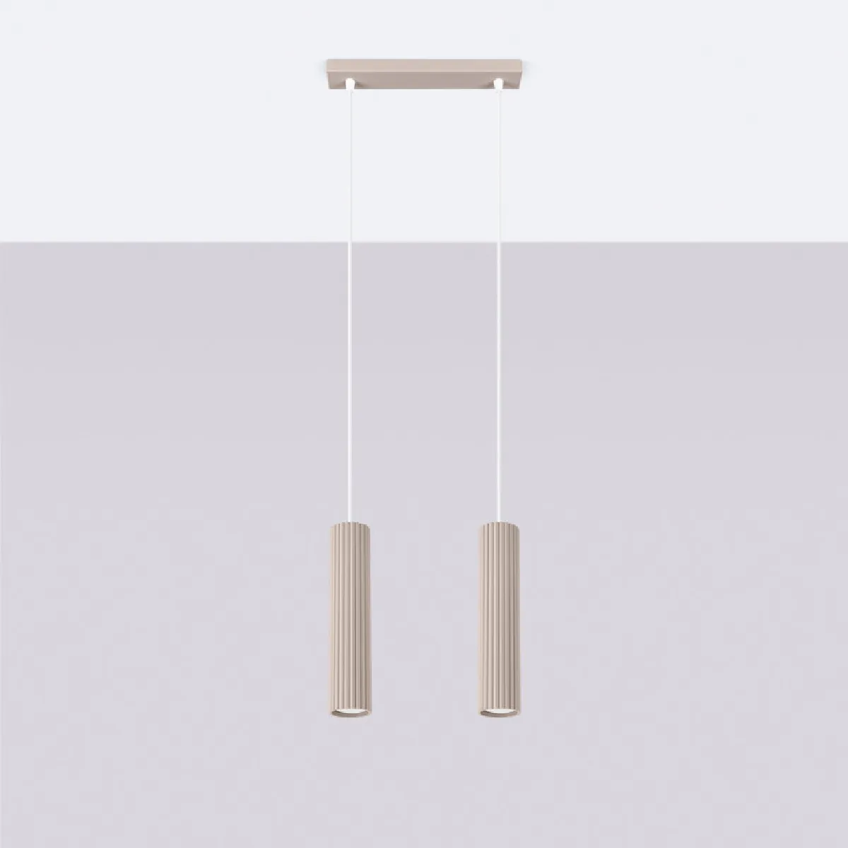 Lampe suspendue Elaen 2 taupe 90 x 30 x 6.5( h x l x P en cm )