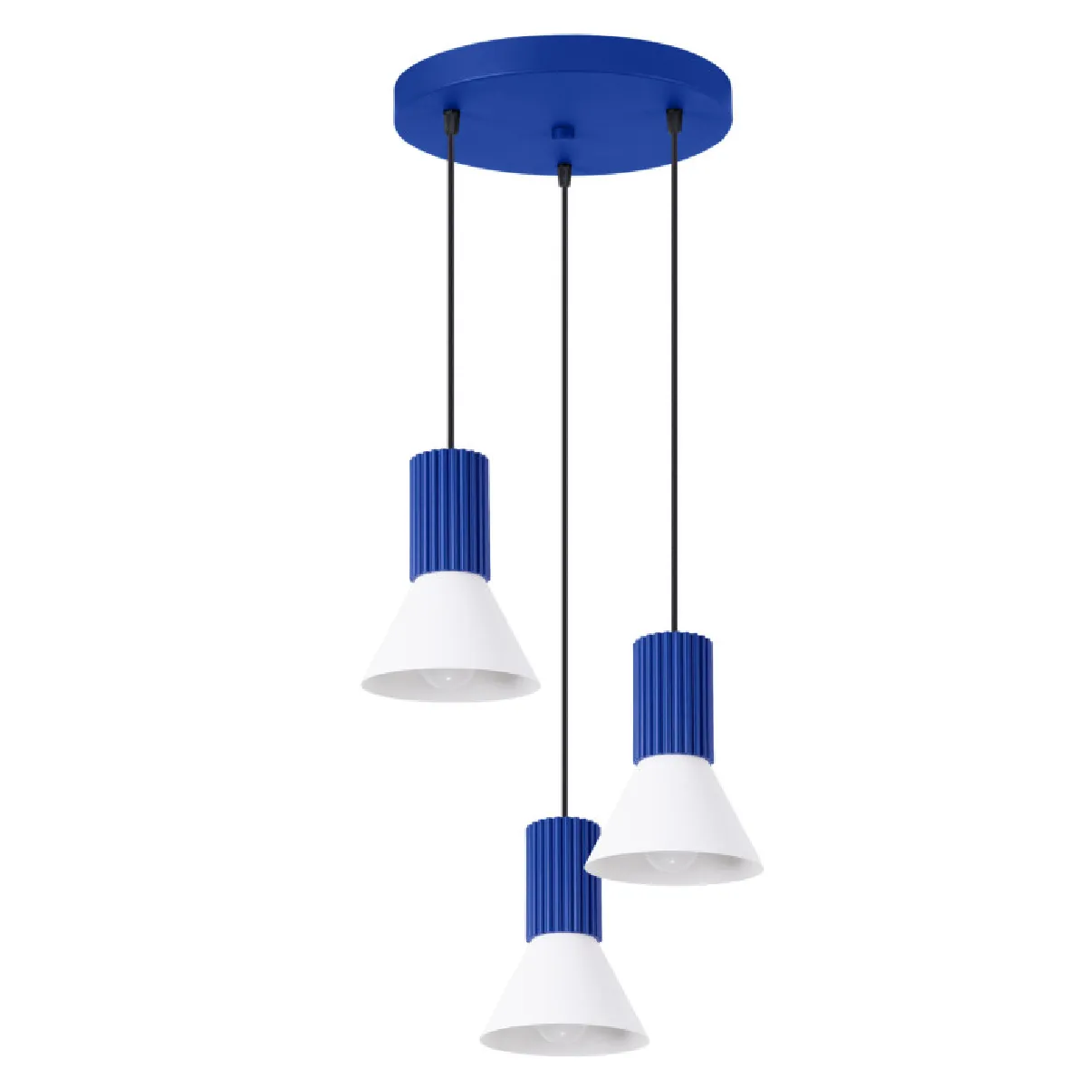 Lampe suspendue ESTRIA 3P blanc/ultramarine 120 x 30 x 30( h x l x P en cm )