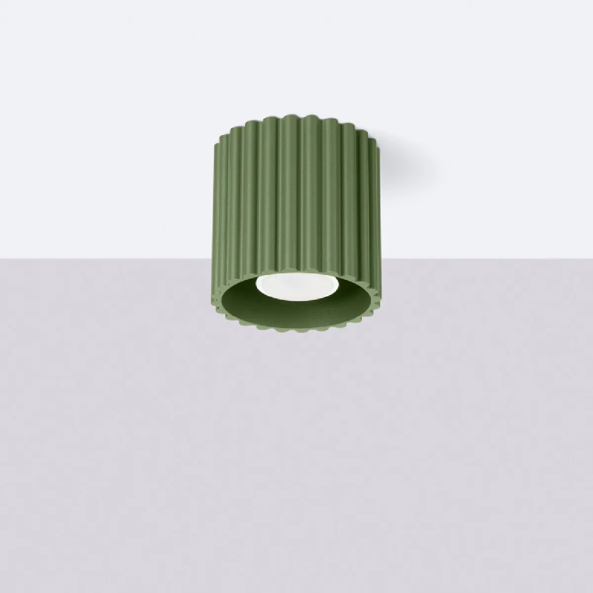 Plafonnier AURA 1 vert olive GU10 10 x 10 x 10( h x l x P en cm )