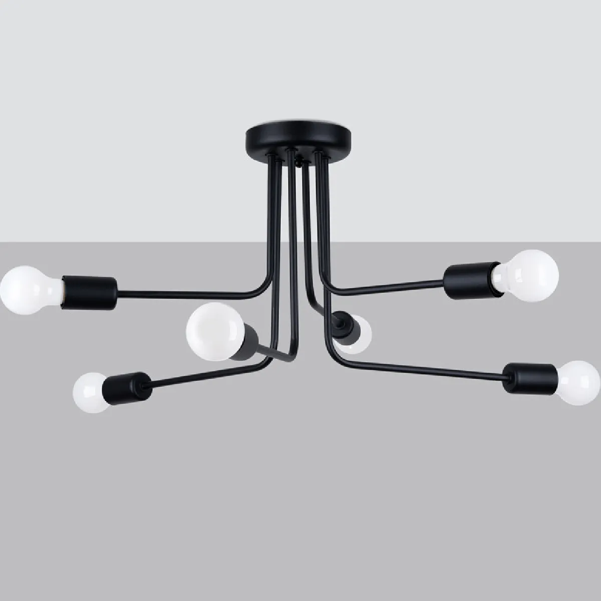 Lustre Novaena 6 noir 33 x 68 x 68( h x l x P en cm )