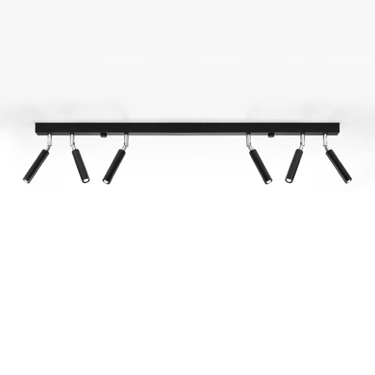Plafonnier Zenaion 6 noir 20 x 100 x 3( h x l x P en cm )