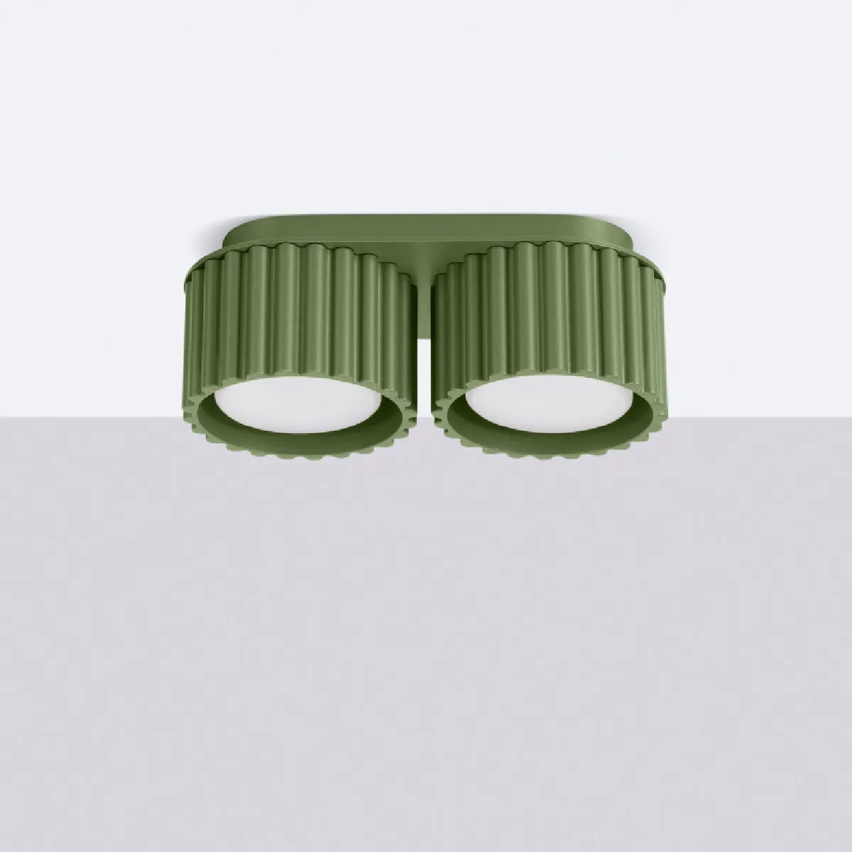Plafonnier AURA 2 vert olive Gx53 8 x 21 x 10( h x l x P en cm )